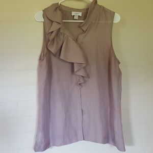 NWOT Loft Taupe Blouse size L